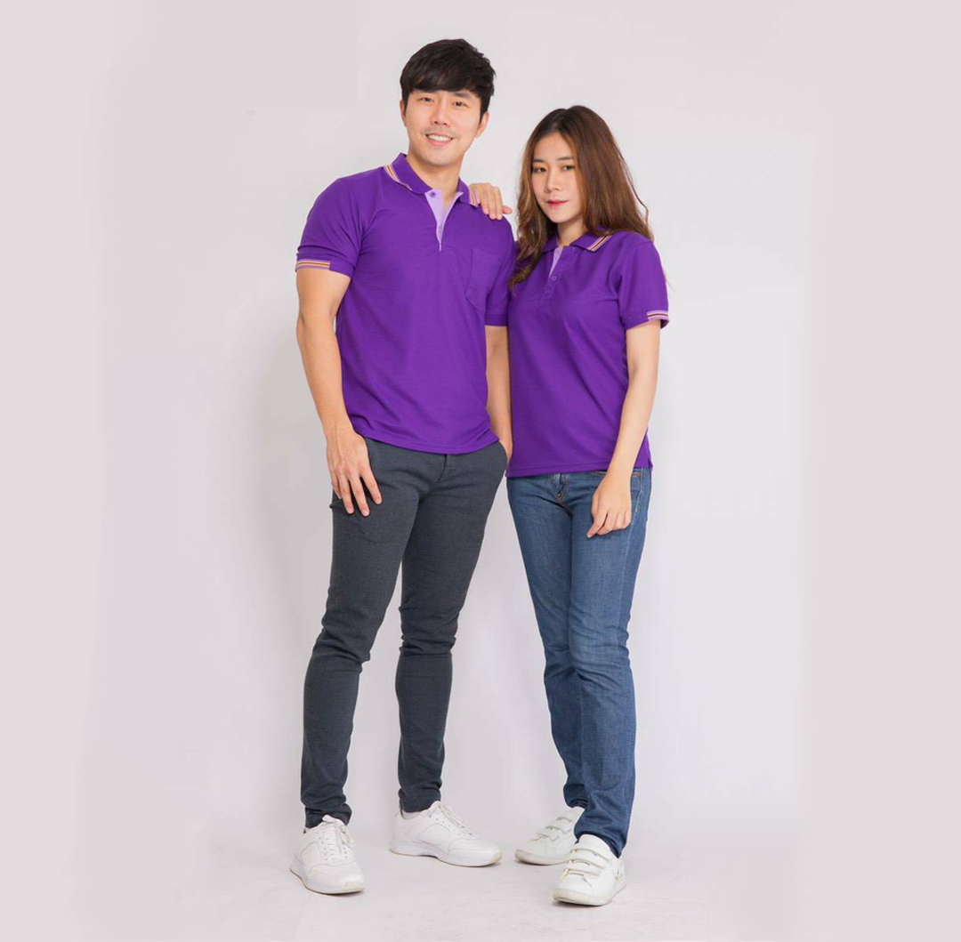 เสื้อโปโล สีม่วงเข้ม