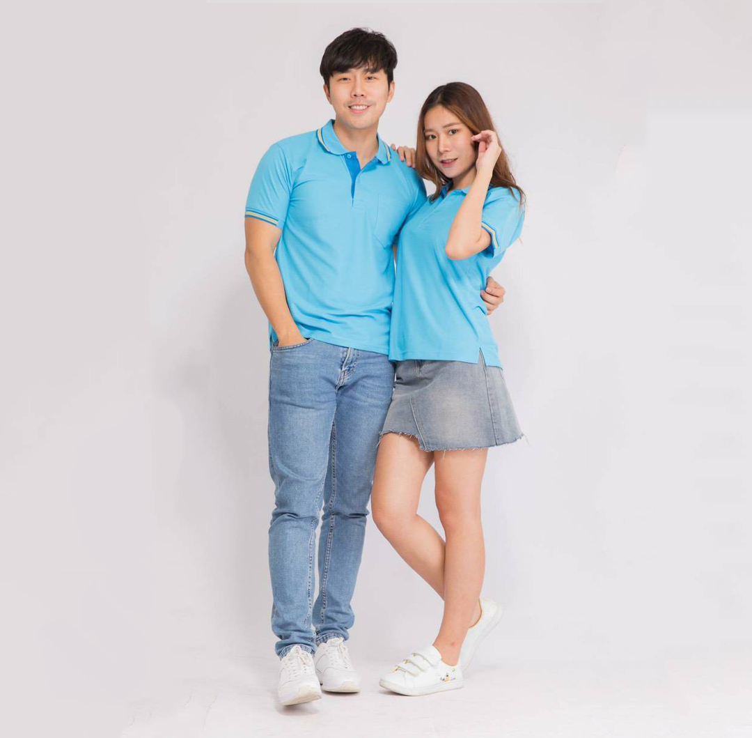เสื้อโปโล สีฟ้า