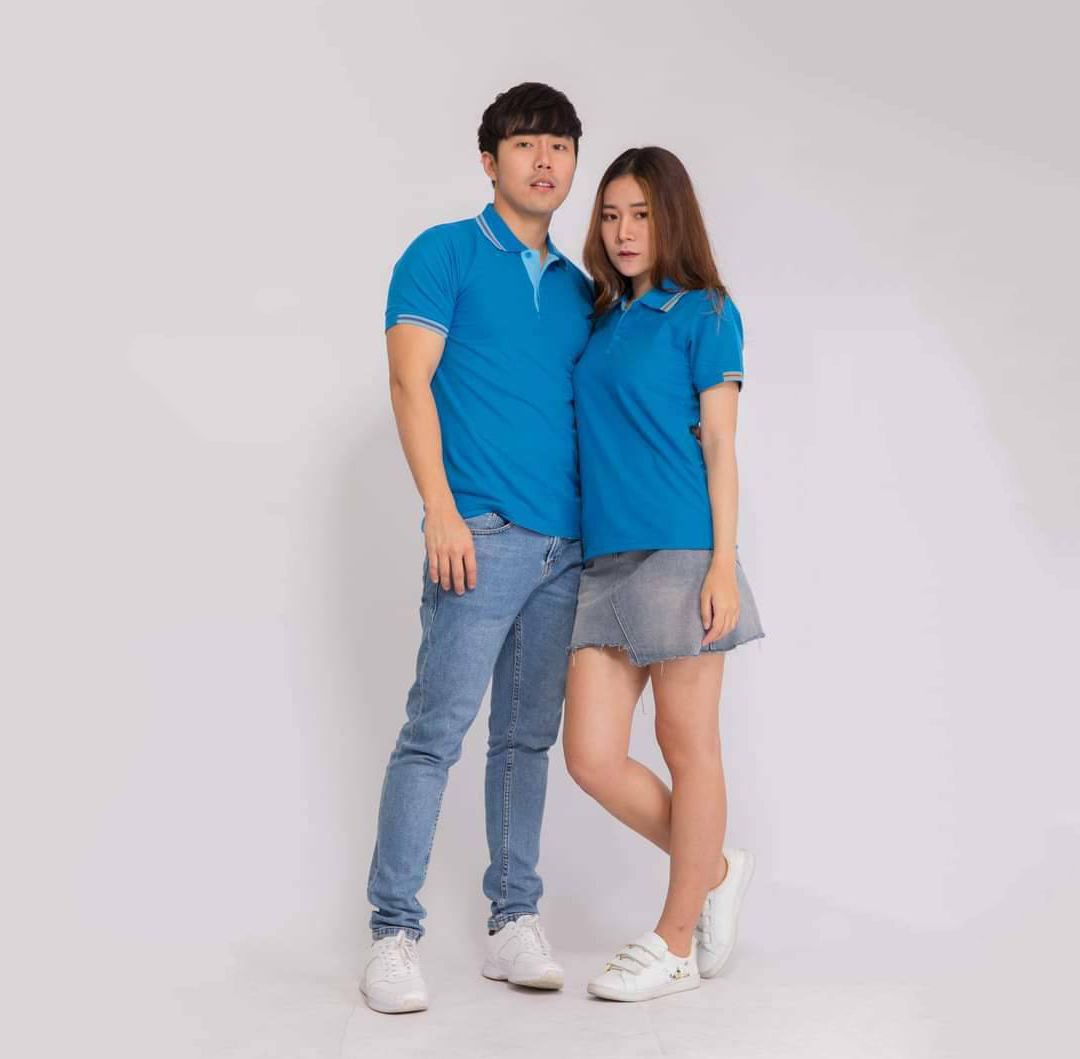 เสื้อโปโล สีฟ้าทะเล