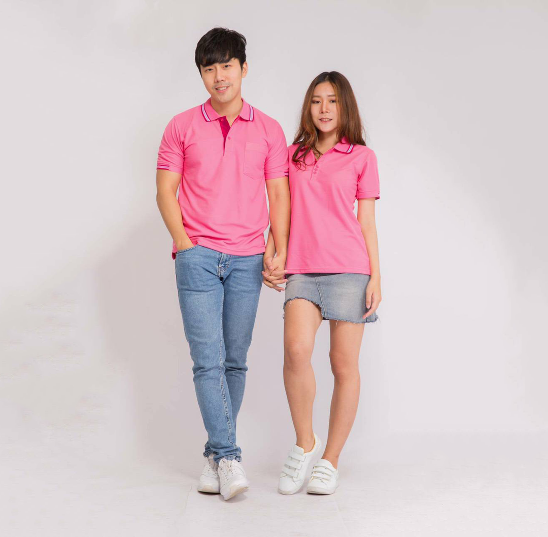 เสื้อโปโล สีชมพู