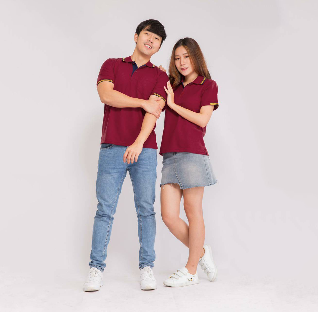 เสื้อโปโล สีเลือดหมู