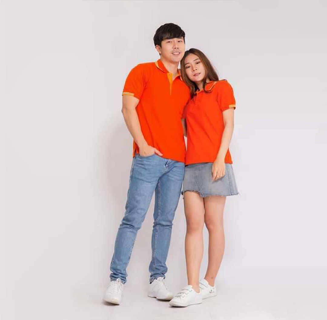 เสื้อโปโล สีส้มอิฐ