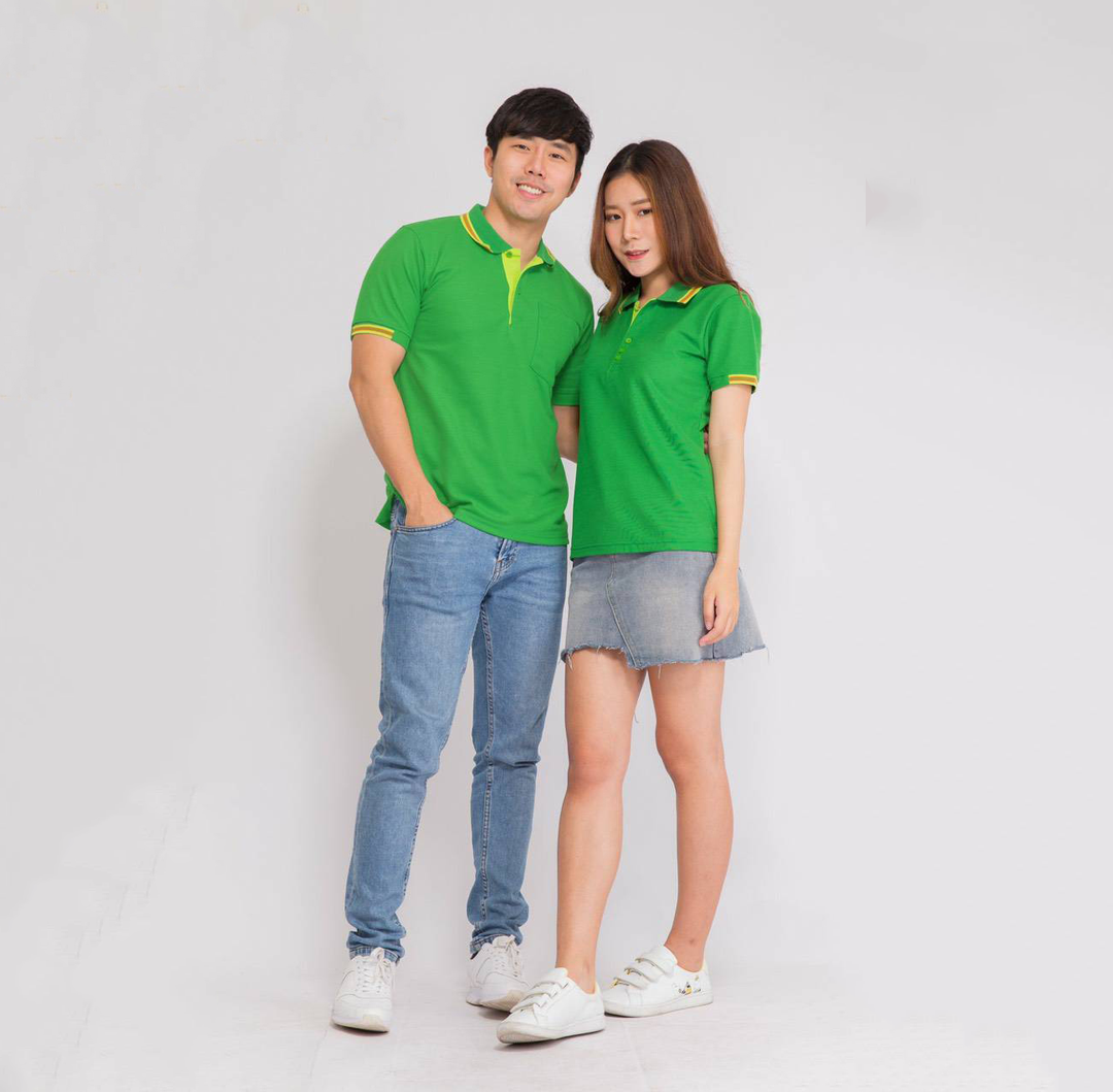 เสื้อโปโล สีเขียวไมโล