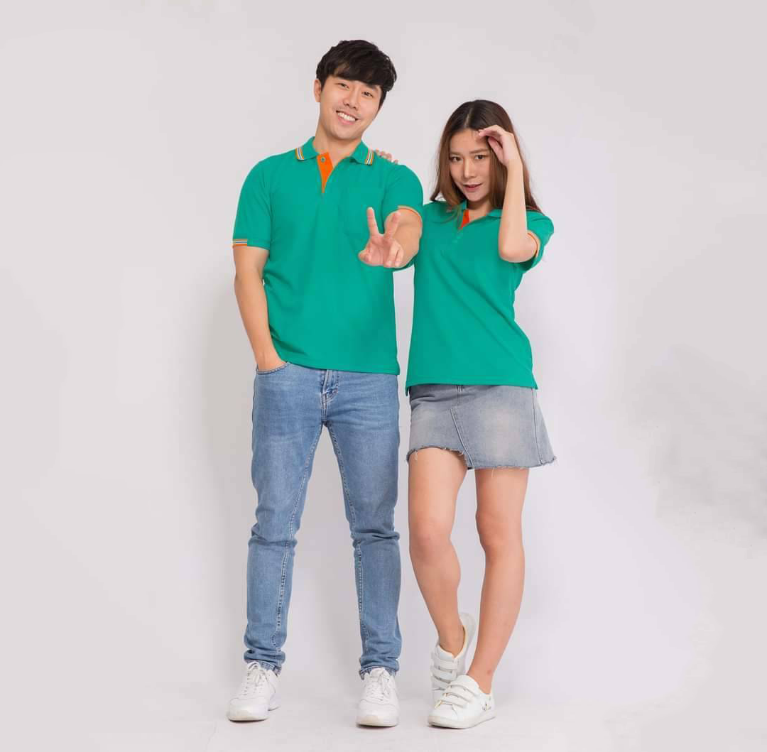 เสื้อโปโล สีเขียวหยก