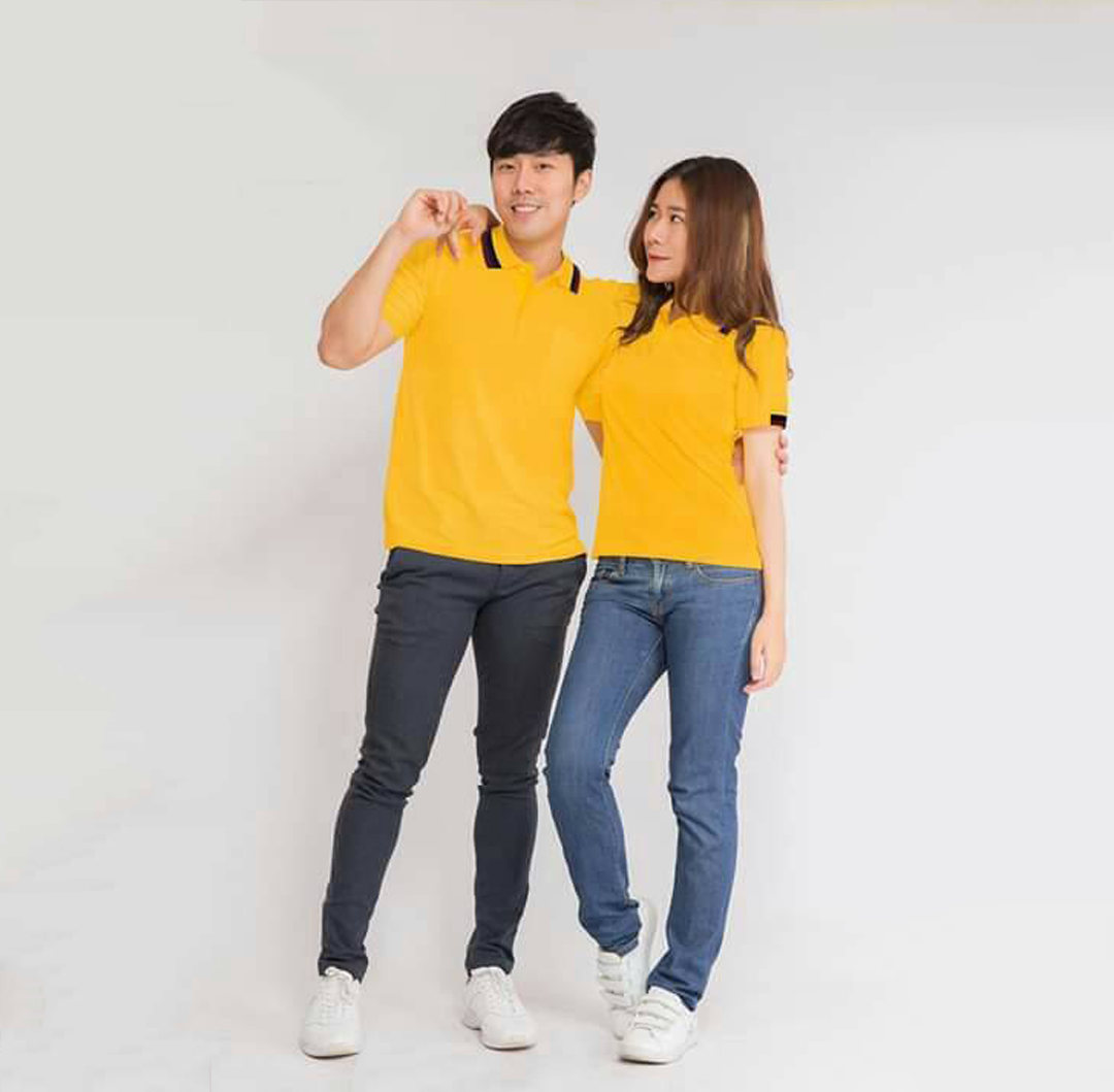 เสื้อโปโล สีเหลืองอ่อน