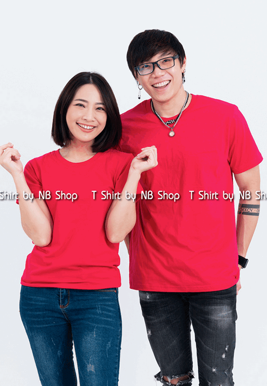 เสื้อยืด คอกลม แขนสั้น สีชมพู Sweety